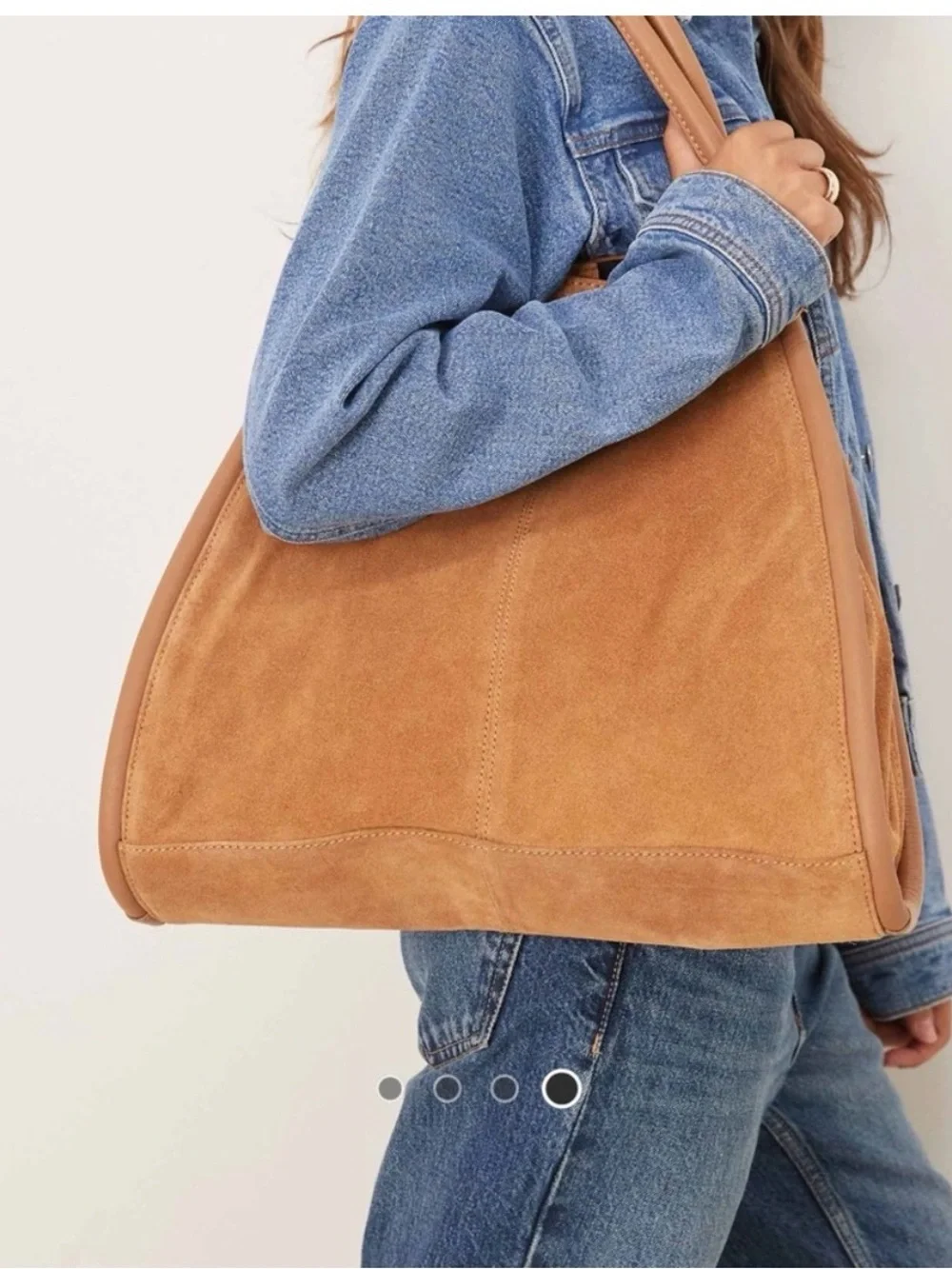 ASOS Viral Suede Tote Bag in Tan